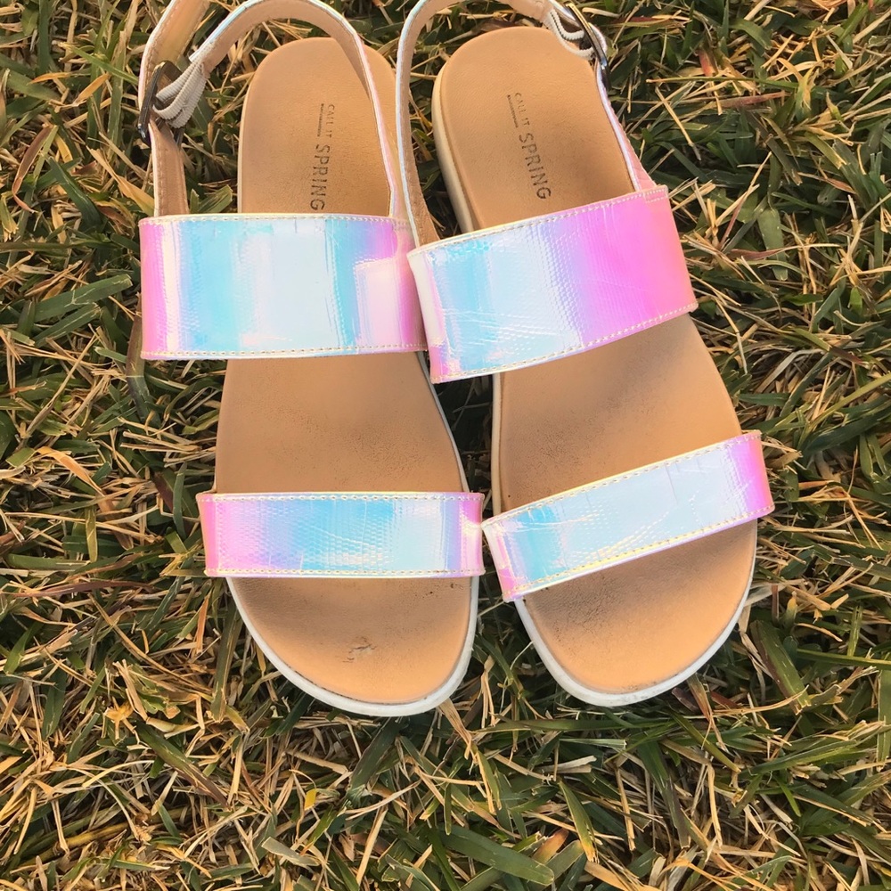 Holographic sandals